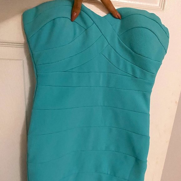 Aqua blue party dress size S - Picture 1 of 3